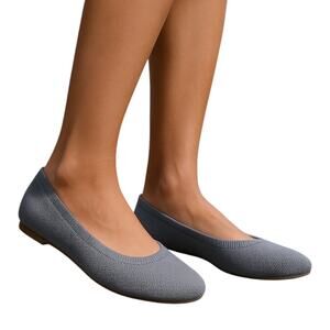 Old Navy Women Baby Blue Knit Almond Toe Ballet Flats Size 7